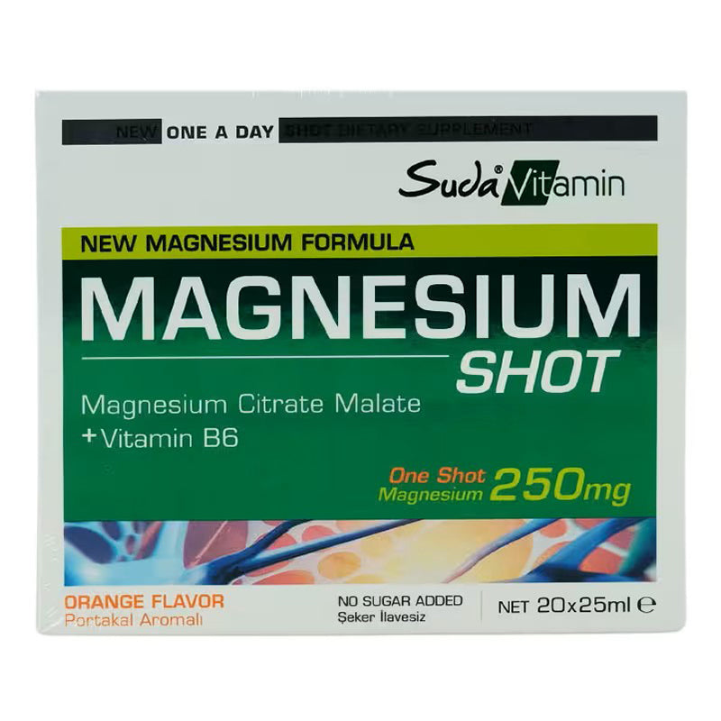Suda Vitamin Magnesium Shot Portakal Aromalı 20 x 25 ml