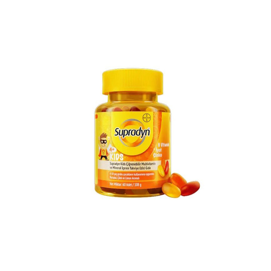 Supradyn KIDS 60 ADET Çiğnenebilir Multuvitamin Mineral 4-10 YAŞ