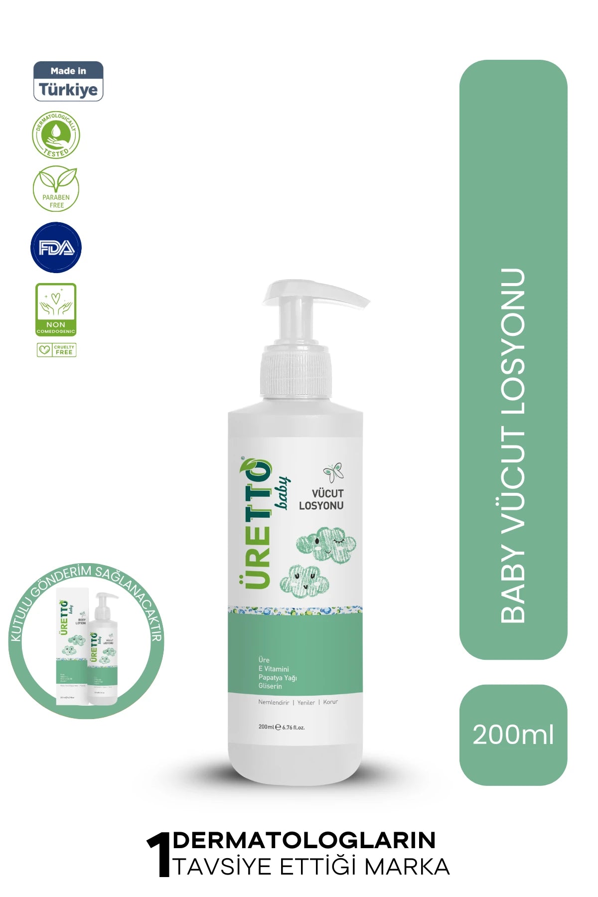 Uretto Baby Body Lotion 200ml Vücut Losyonu