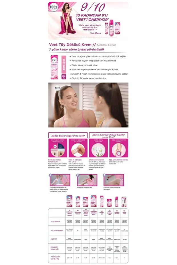 Veet Tüy Dökücü Krem 100ml Normal Ciltler Için Pembe