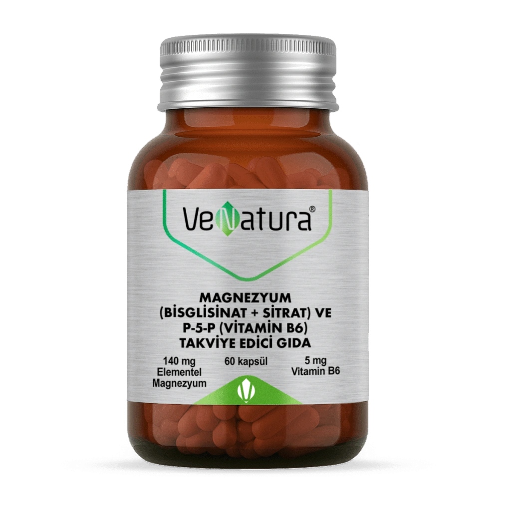 VENATURA MAGNEZYUM BİSGLİSİNAT + SİTRAT P-5-P VİTAMİN B6 140MG 60 KAPSÜL