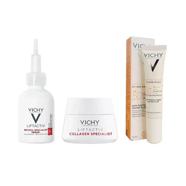 Vichy Liftactiv Derin Kırışıklık Karşıtı Bakım Rutini 3'lü Set + Çanta Hediyeli