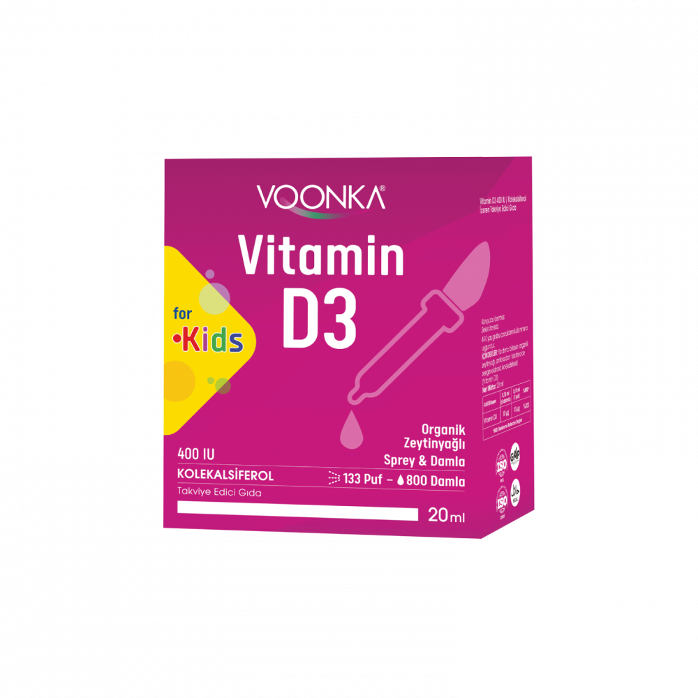Voonka Vitamin D3 400 IU Damla/sprey 20 ML