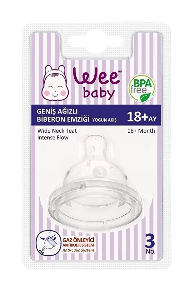 Wee Baby Geniş Ağizli Biberon Emziği Yoğun Akiş No 3 (kod:854)