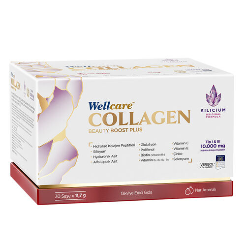Wellcare Collagen Beauty Boost Plus Nar Aromali 30 Sase Kolajen