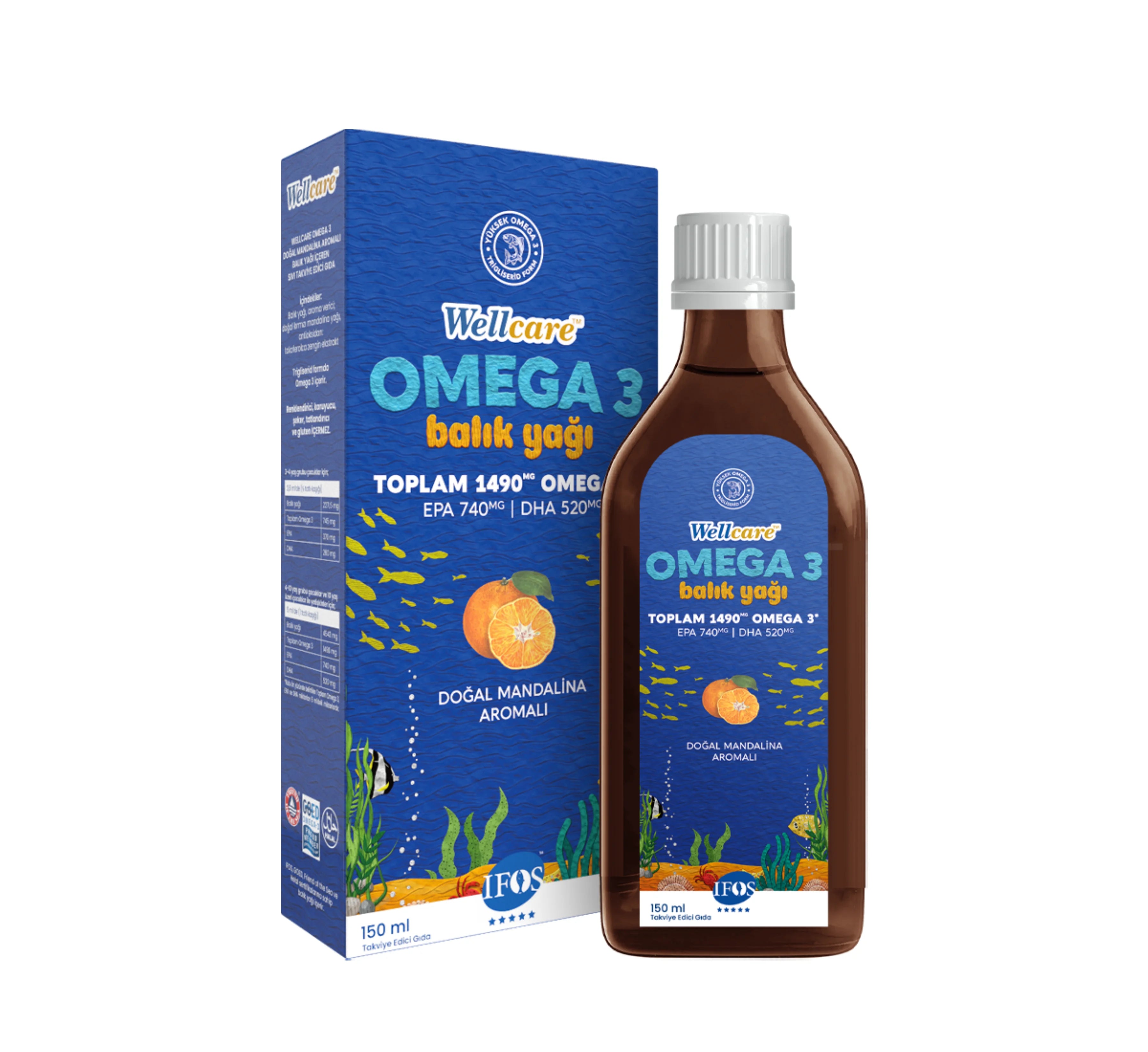 Wellcare Omega 3 Balik Yagi 150Ml Mandalina Aromali