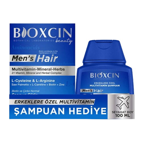 Bioxcin Aminoacids Mens Hair 30 Tablet + Multivitamin Şampuan 100ml Hediye