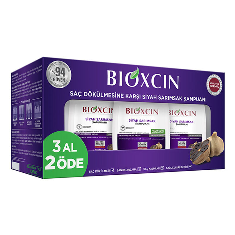 Bioxcin Saç Dökülmesine Karşı Siyah Sarımsak Şampuanı 300 ml - 3 Al 2 Öde