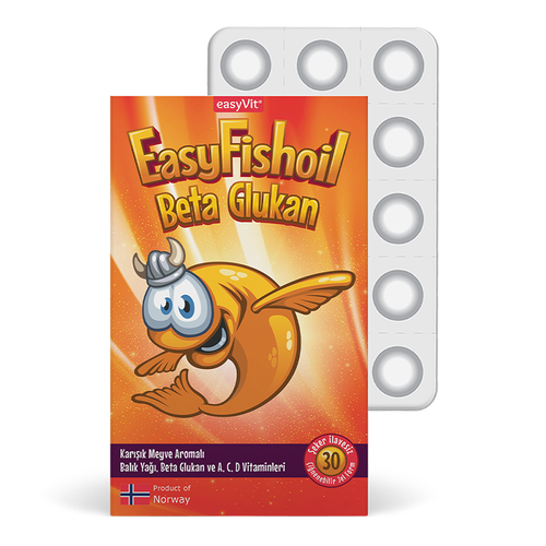 Easyvit Easyfishoil BETA Glukan Vitaminler 30 ADET Çiğnenebilir JEL