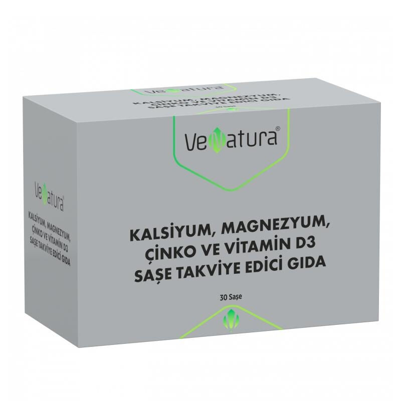 VeNatura Kalsiyum, Magnezyum, Çinko ve Vitamin D3 30 Saşe