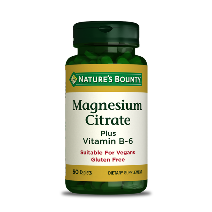 Nature's Bounty Magnesium Citrate With Vitamin B6 60 Kaplet