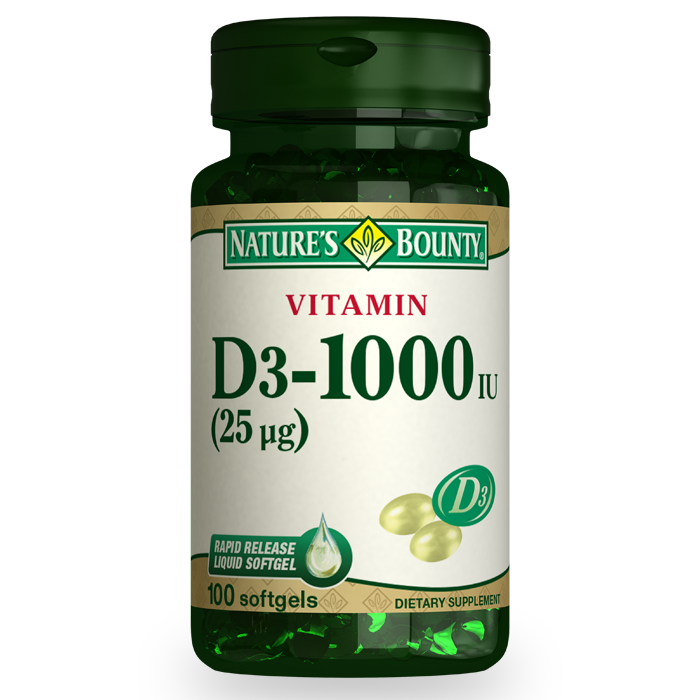 Nature's Bounty Vitamin D3 1000 IU 100 Yumuşak Jelatin Kapsül
