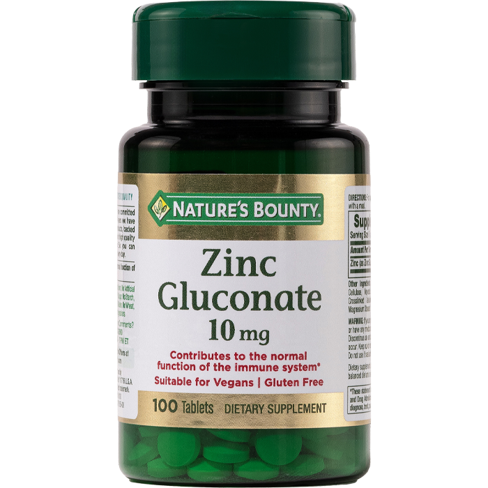 Nature's Bounty Zinc Gluconate 10 mg 100 Tablet