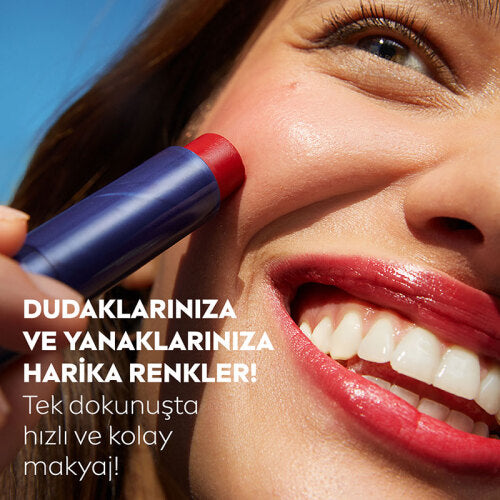 Nivea Caring Beauty Renkli Dudak Bakim Kremi Yanak Balmi Red 4.8gr