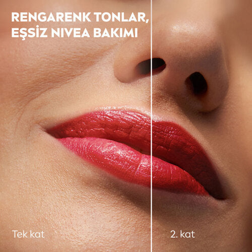 Nivea Caring Beauty Renkli Dudak Bakim Kremi Yanak Balmi Red 4.8gr