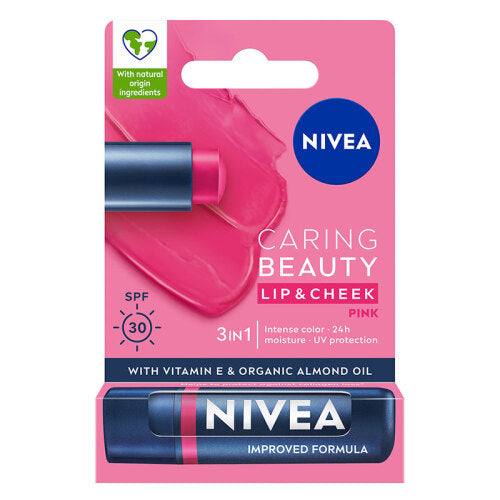 Nivea Caring Beauty Pink (Rose) Lip & Cheek Balm 4.8 gr