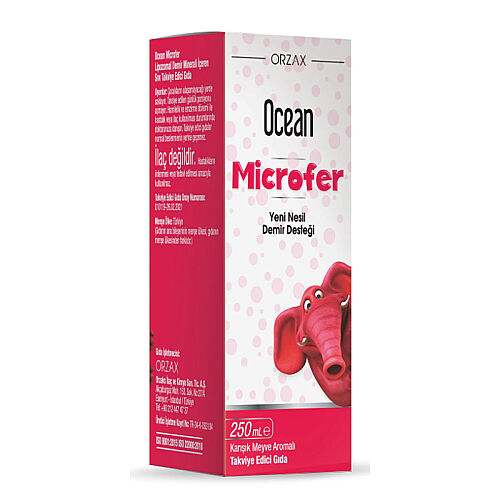 Orzax Ocean Microfer Lipozomal Demir Sıvı Takviye Edici Gıda 250 ml