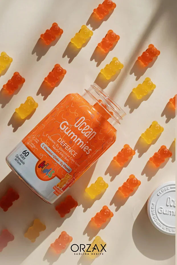 Ocean Gummies Defence KIDS C D3 Çinko 60 ADET Çiğnenebilir JEL FORM