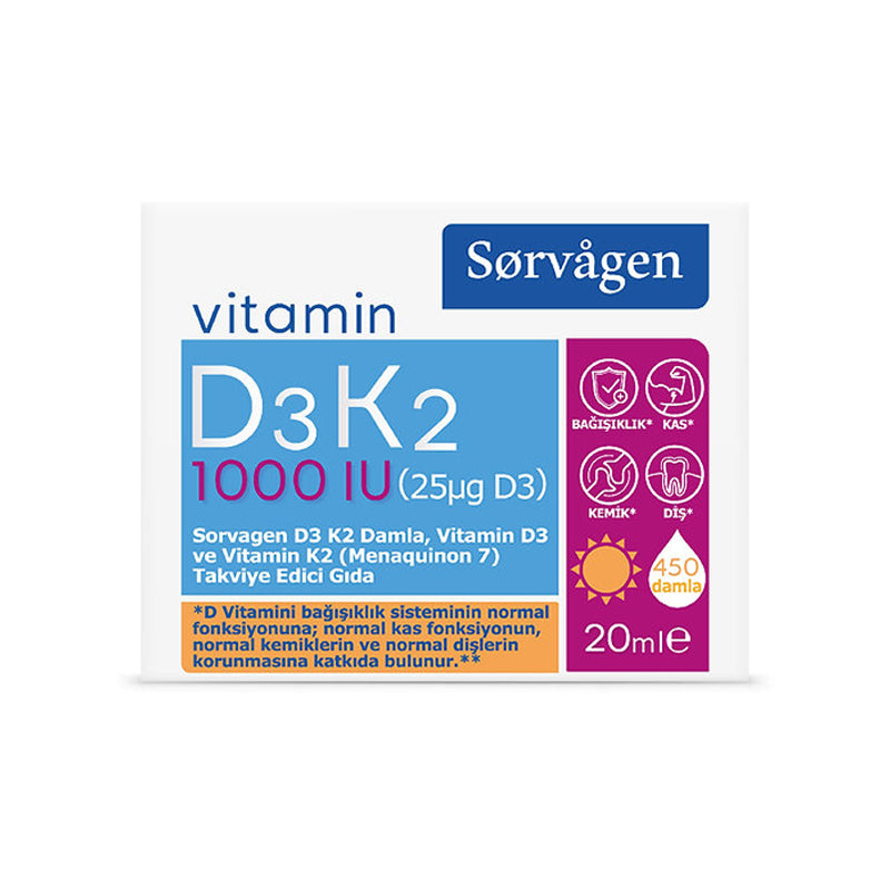 Sorvagen Vitamin D3 K2 Damla 20 ml